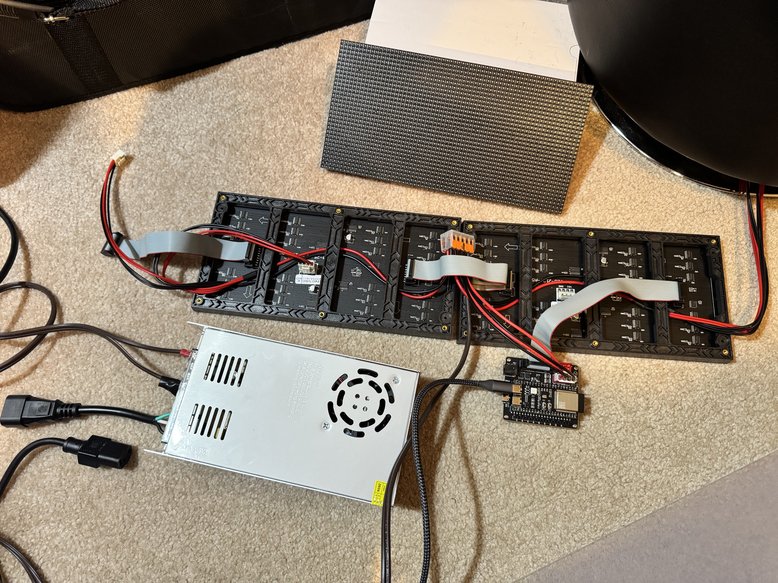 Full LED wall assembly with power supply and driver board