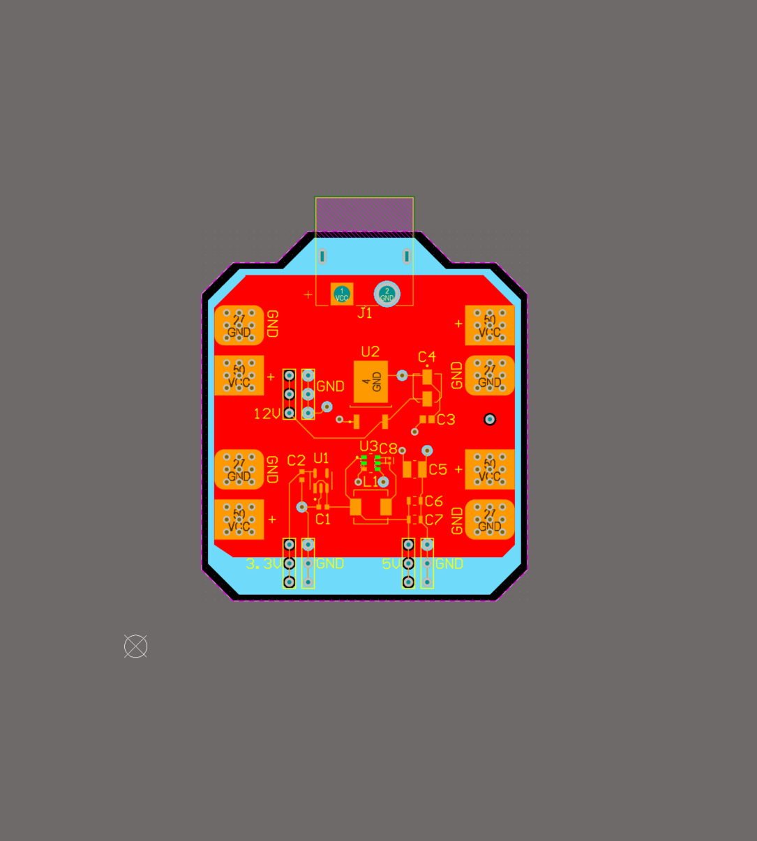 Power distribution board layout for the C-130 drone